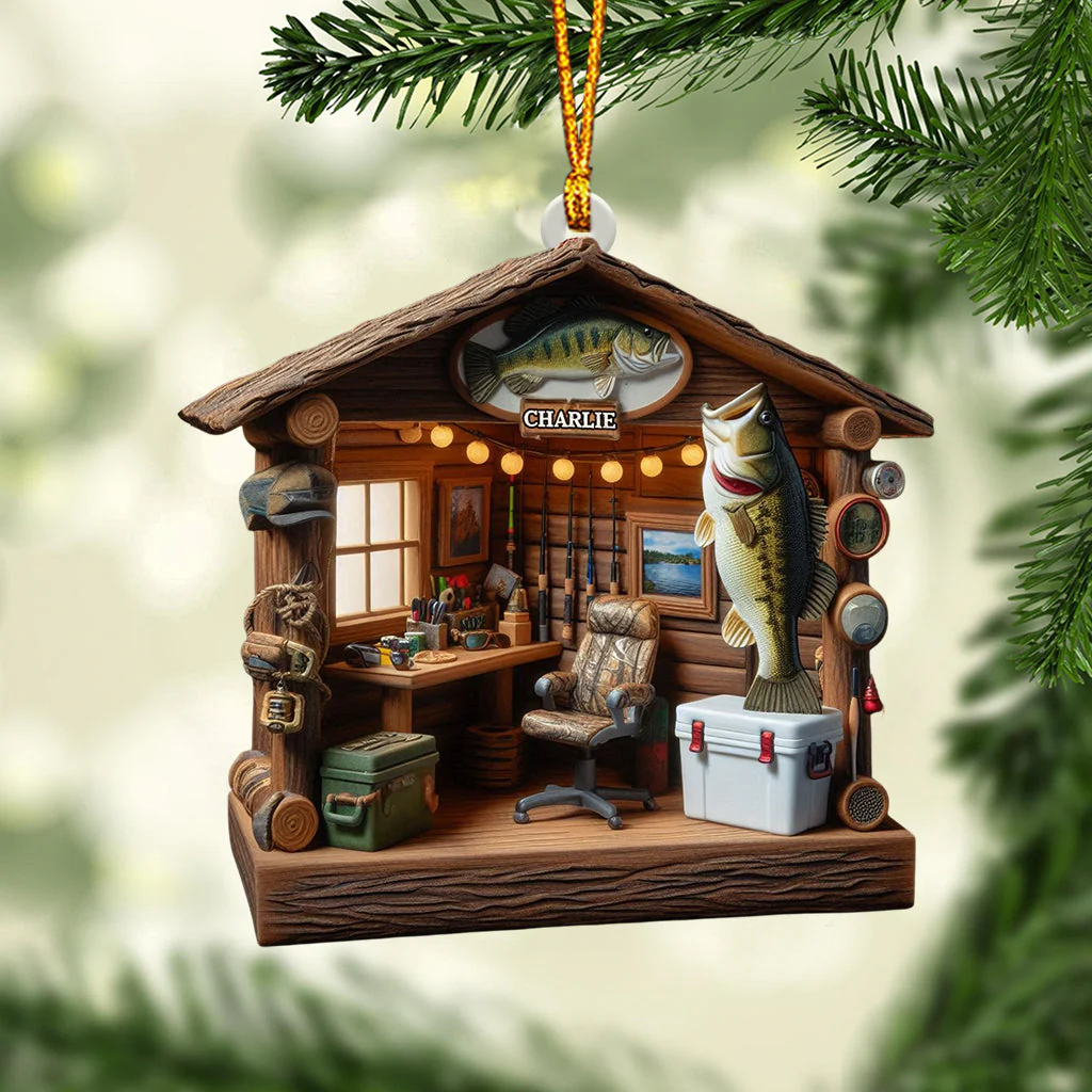 Love Fishing - Fishing Tool Cabin Personalized Fishing Ornament - Image 7