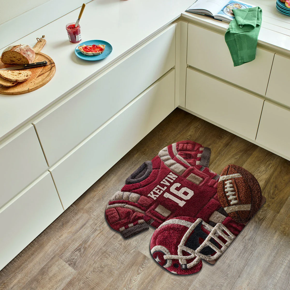 Love Football - Personalized Football Non-Slip Tufted Rug - Image 5