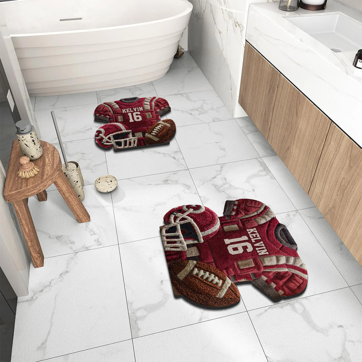 Love Football - Personalized Football Non-Slip Tufted Rug - Image 6