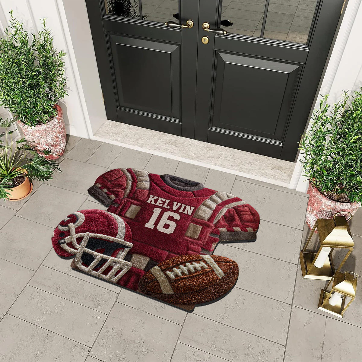 Love Football - Personalized Football Non-Slip Tufted Rug - Image 7