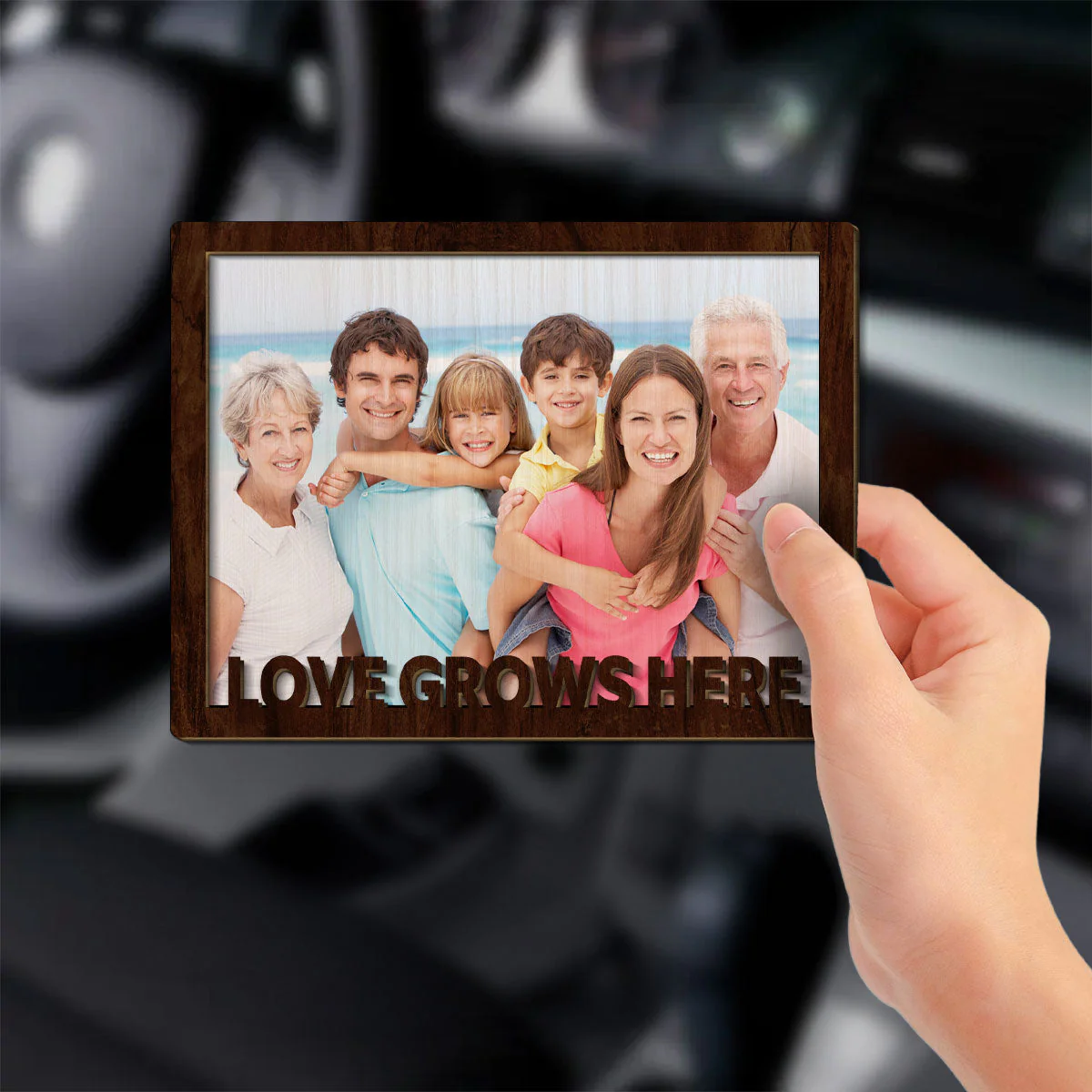 Love Grow Here - Personalized Family Car Visor Clip - Image 4