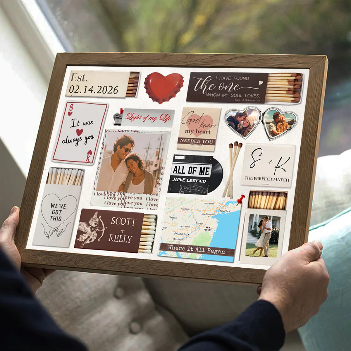 Love Story Scrapbook Canvas - Personalized Valentine’s Day Gift for Couples - Image 5