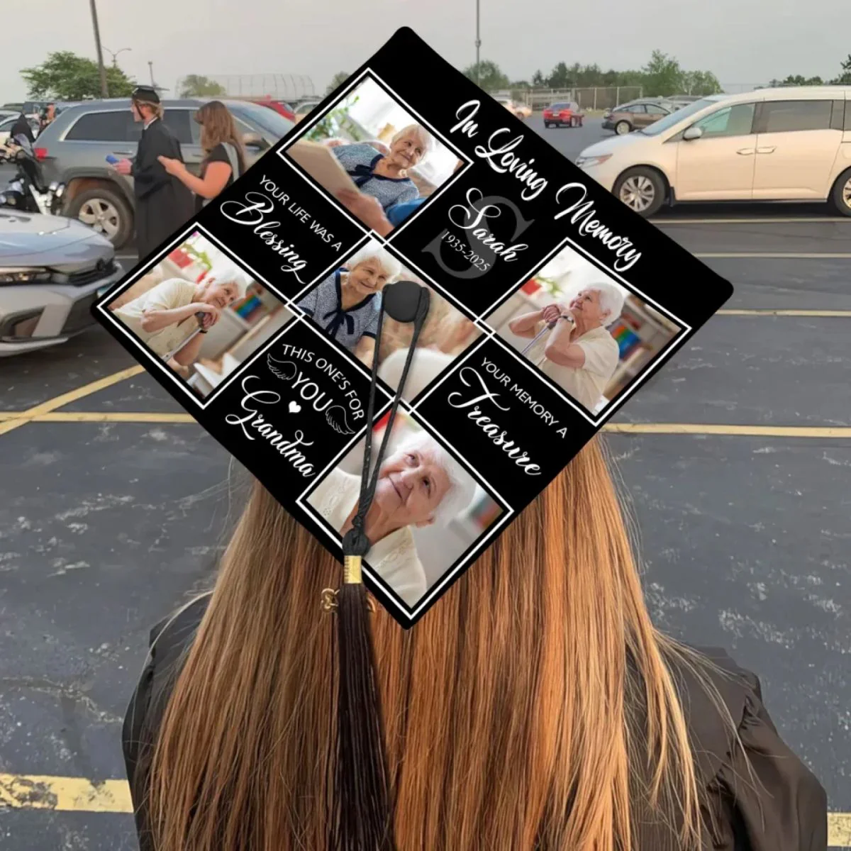 Loved Beyond Words Missed Beyond Measure - Personalized Graduation Cap Topper - Image 2