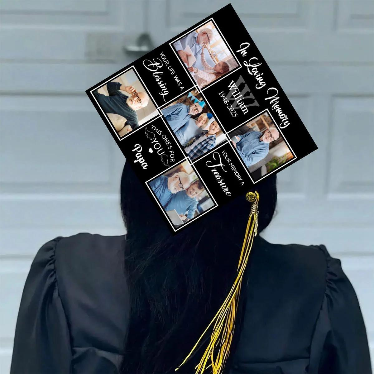 Loved Beyond Words Missed Beyond Measure - Personalized Graduation Cap Topper - Image 4