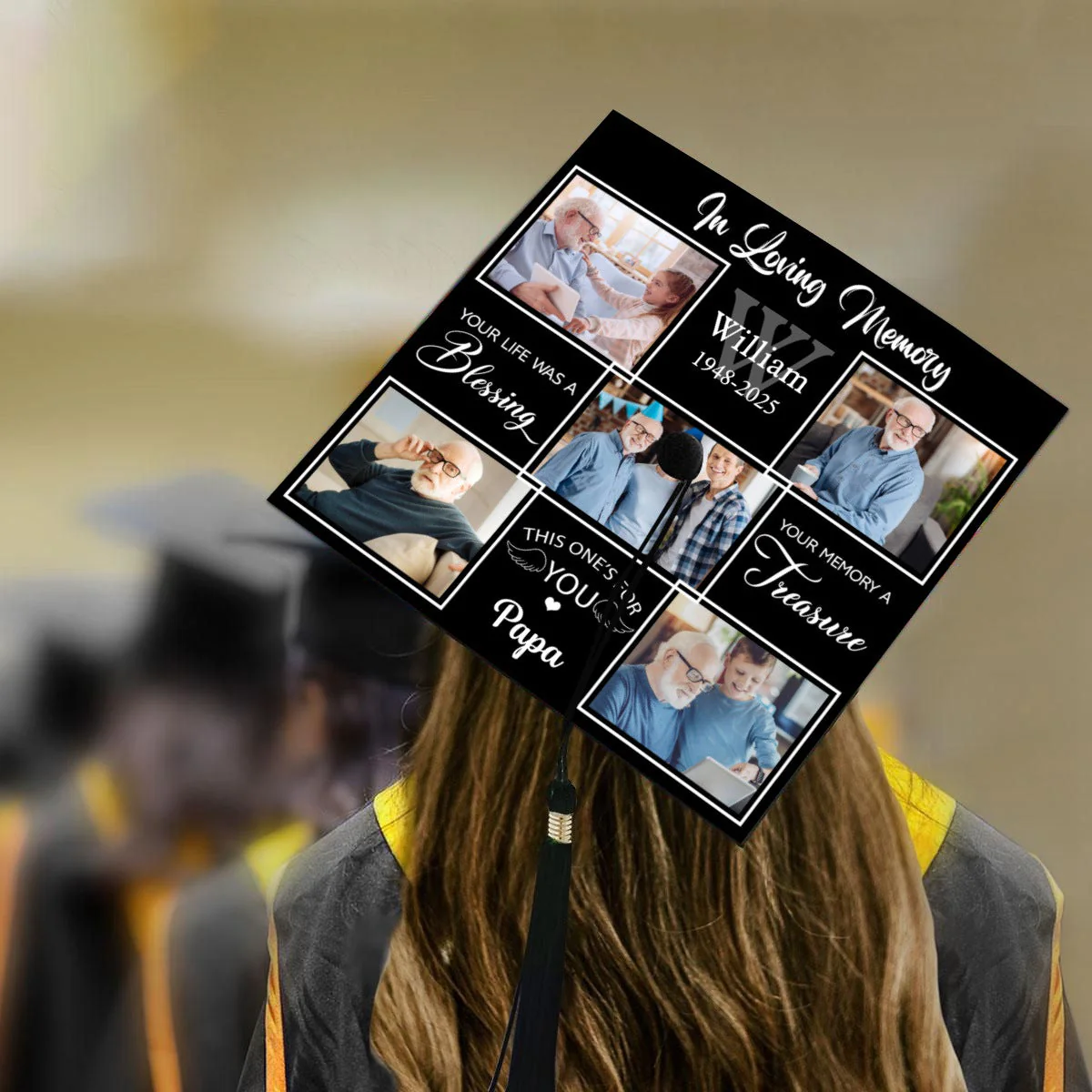 Loved Beyond Words Missed Beyond Measure - Personalized Graduation Cap Topper - Image 6