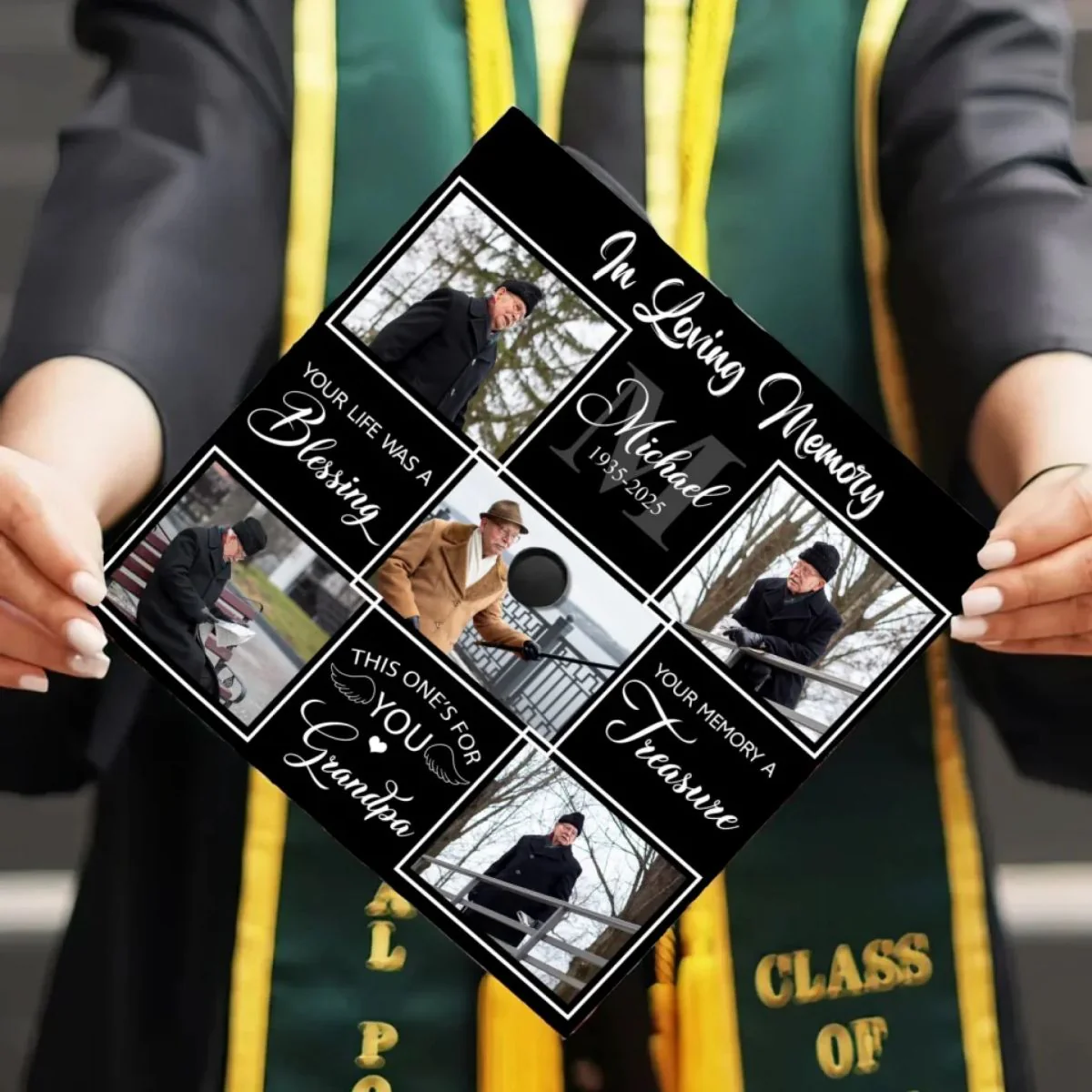 Loved Beyond Words Missed Beyond Measure - Personalized Graduation Cap Topper - Image 8