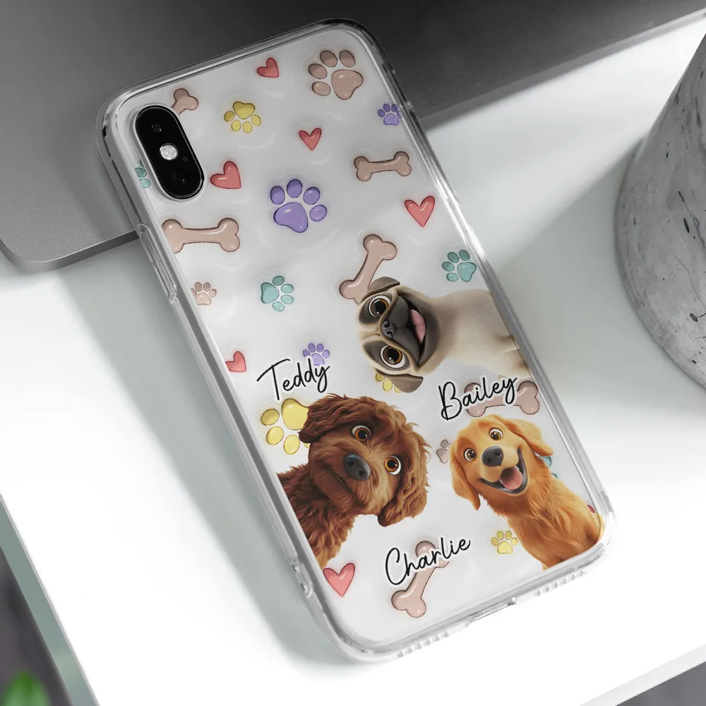 Lovely Dogs Colorful Dog Paws Personalized Phone Case Gift For Pet Lover - Image 3