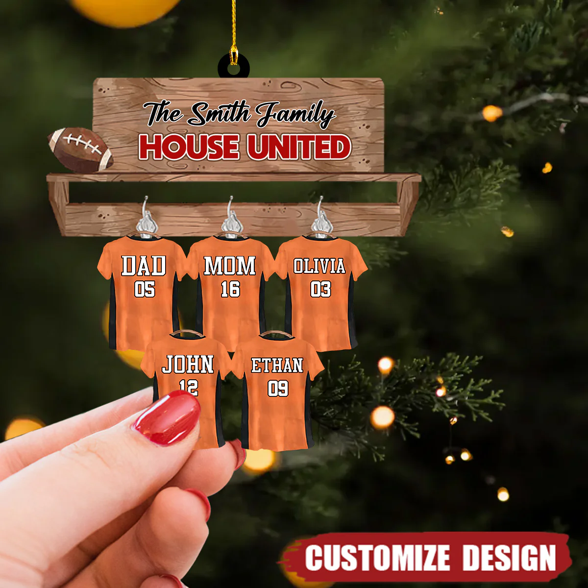 Loving Family Christmas Ornament - Personalized Gifts For American Football - Image 2
