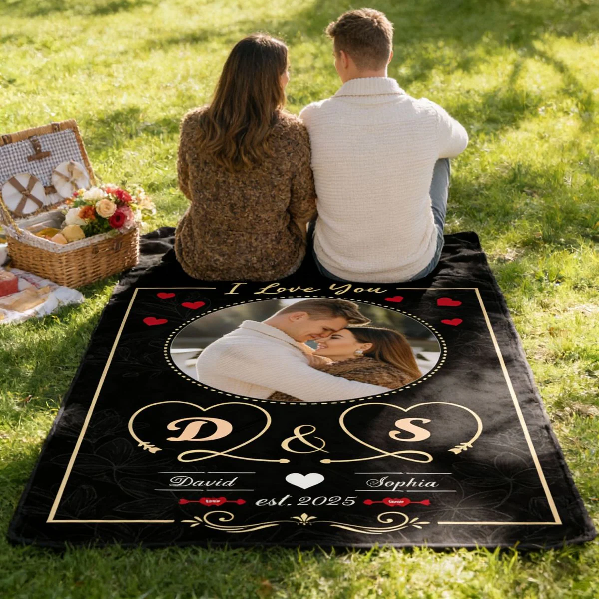 Loving Gift For Couples Custom Photo I Love You - Personalized Fleece Blanket - Image 2