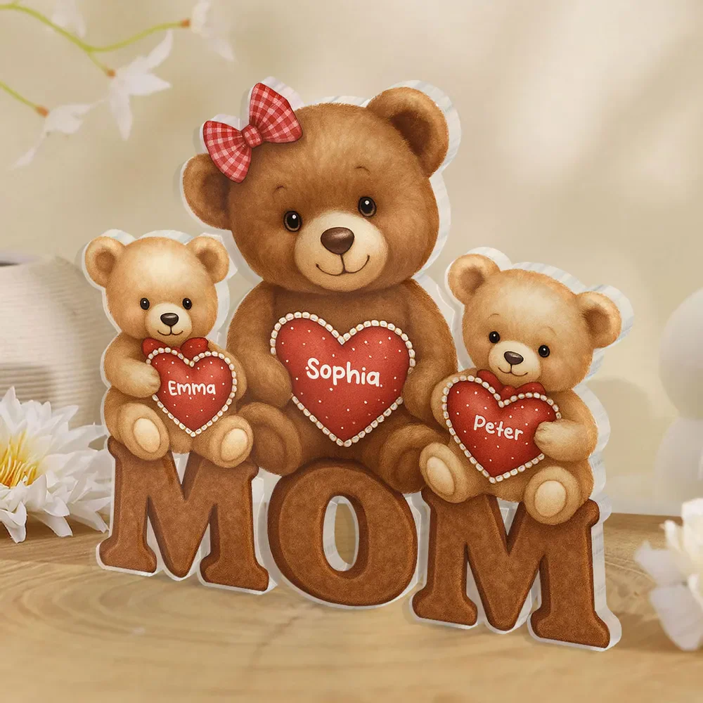 Mama Bear Personalized Custom Shape Acrylic Block Plaque, Gift For Mom - Image 4