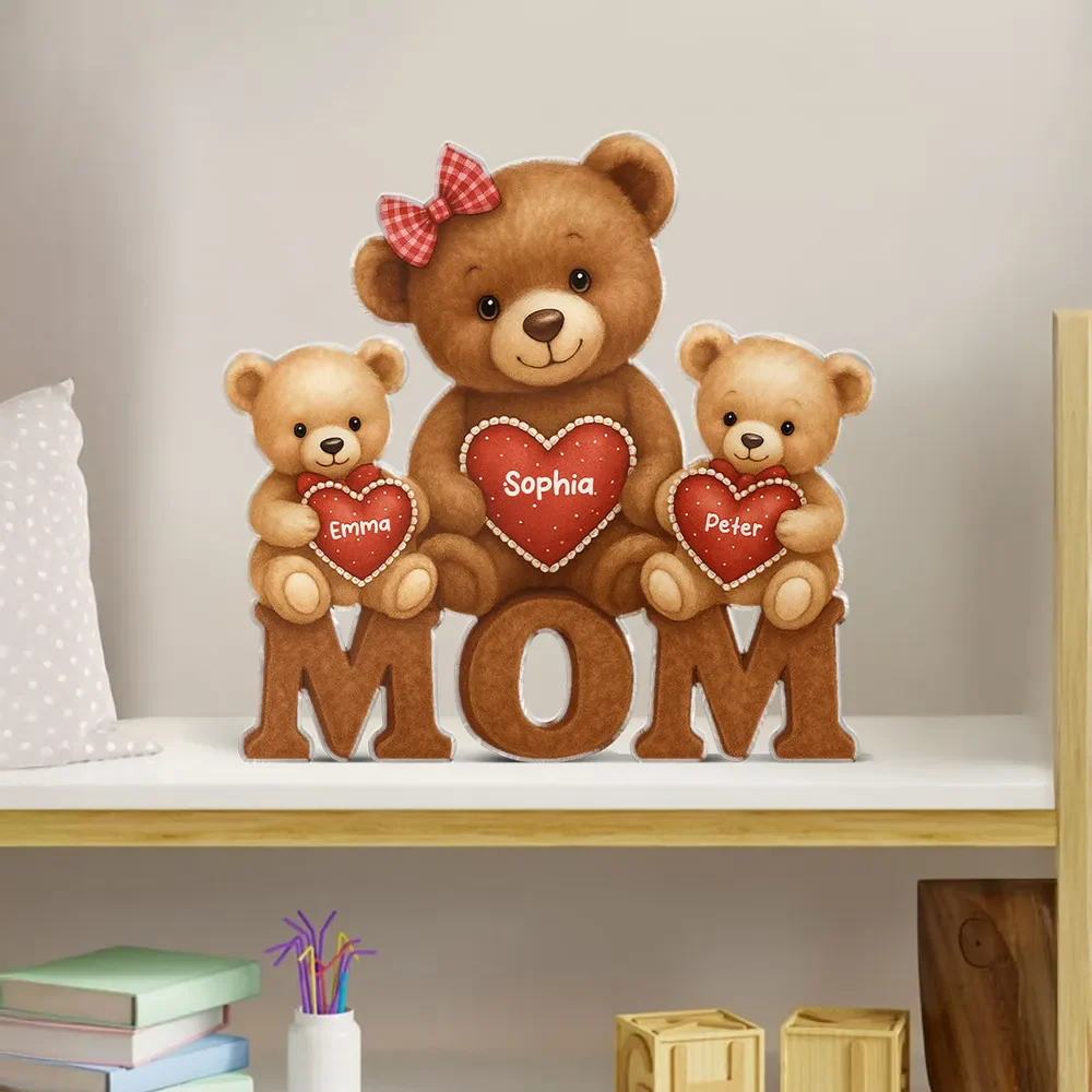 Mama Bear Personalized Custom Shape Acrylic Block Plaque, Gift For Mom - Image 5
