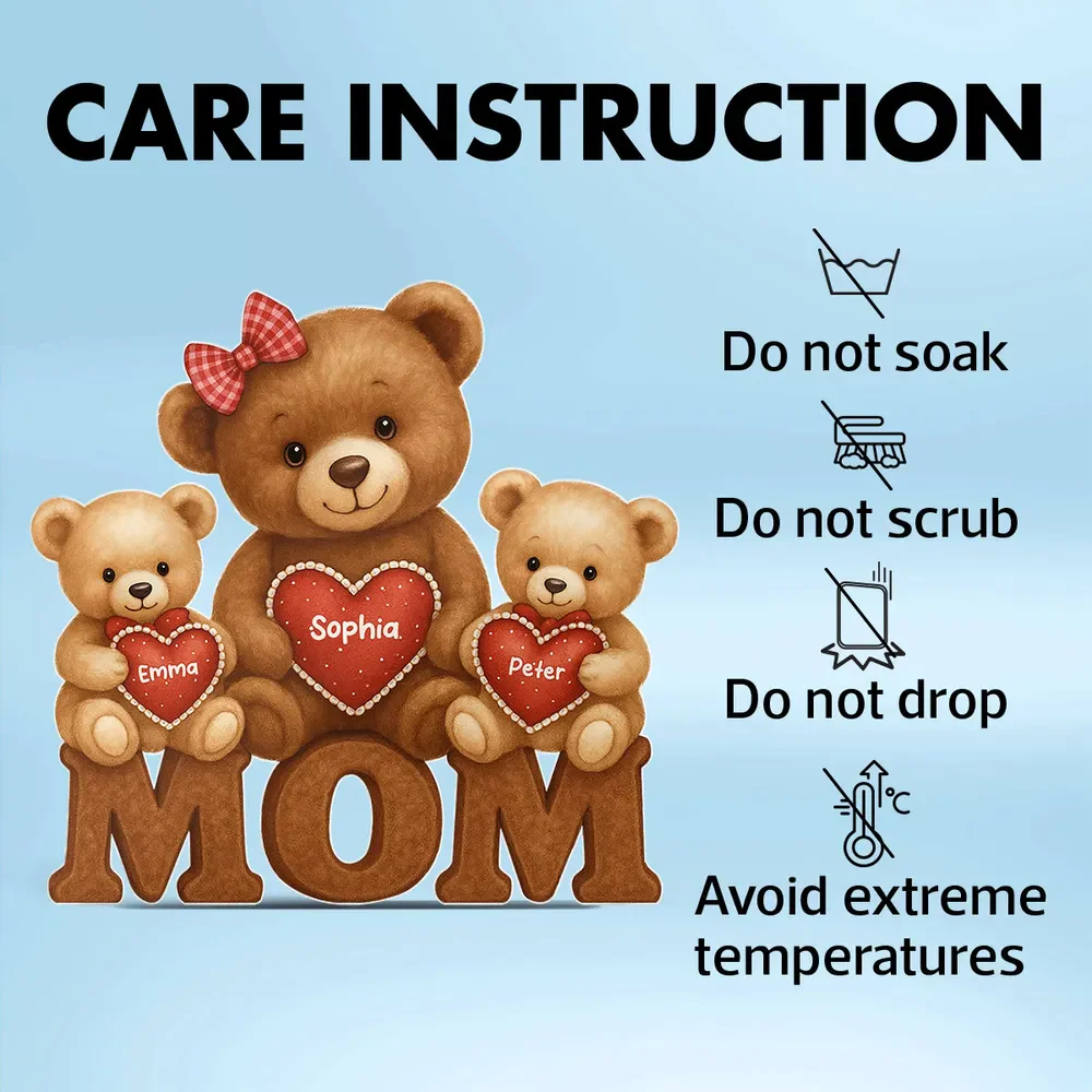 Mama Bear Personalized Custom Shape Acrylic Block Plaque, Gift For Mom - Image 6