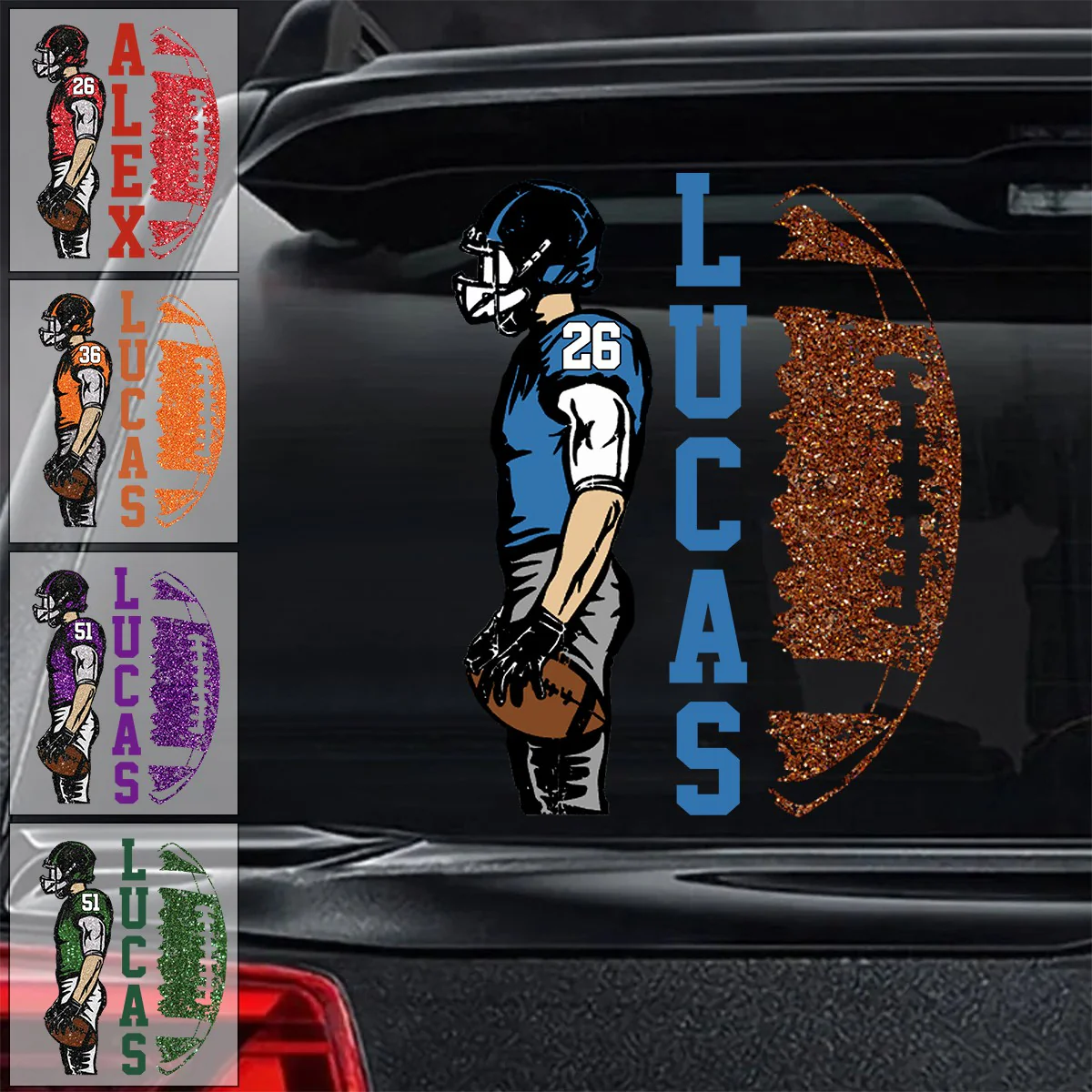 Matching Football Player - Personalized Football Decals Football Game Day - Image 2