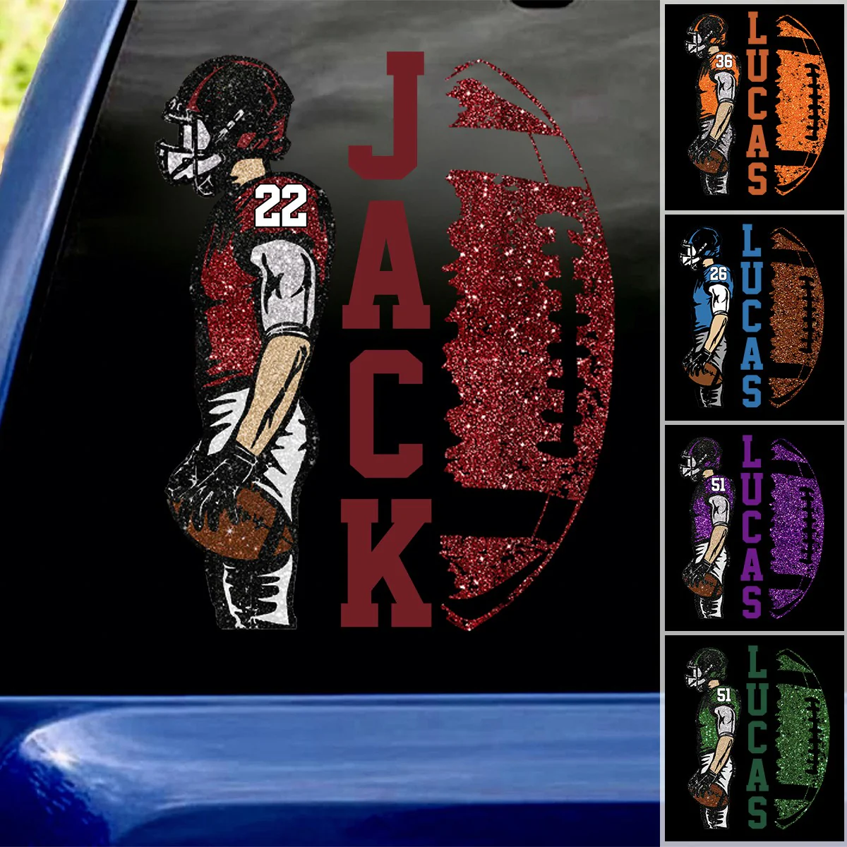 Matching Football Player - Personalized Football Decals Football Game Day - Image 3