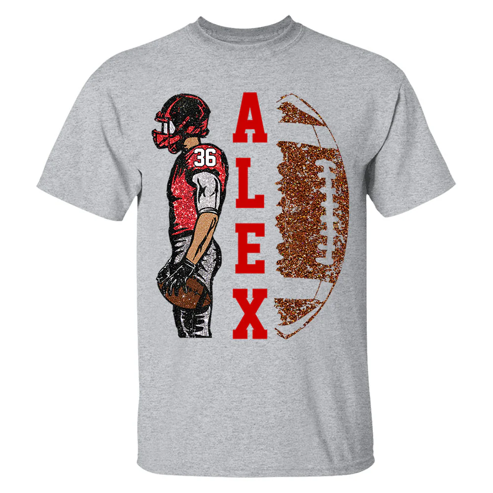 Matching Football Player - Personalized Football T Shirt Football Game Day - Image 2