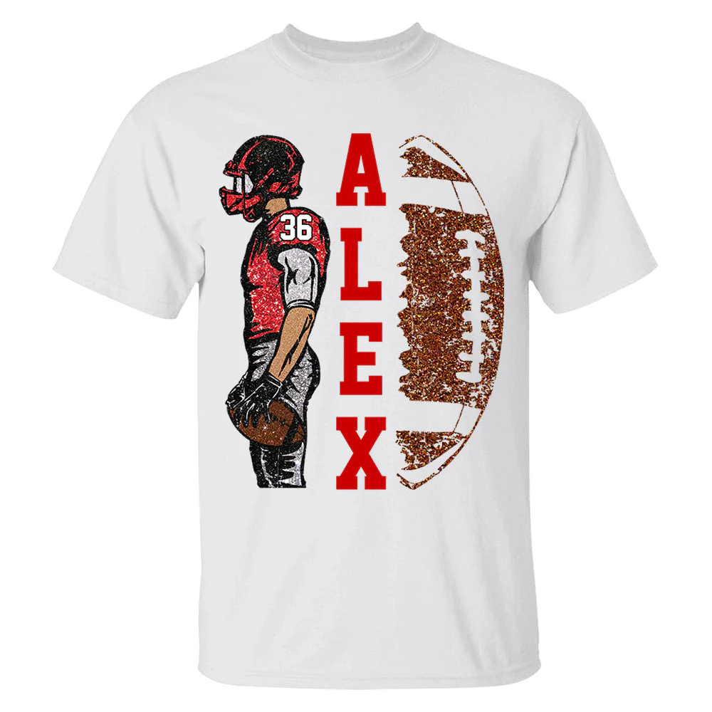 Matching Football Player - Personalized Football T Shirt Football Game Day - Image 3