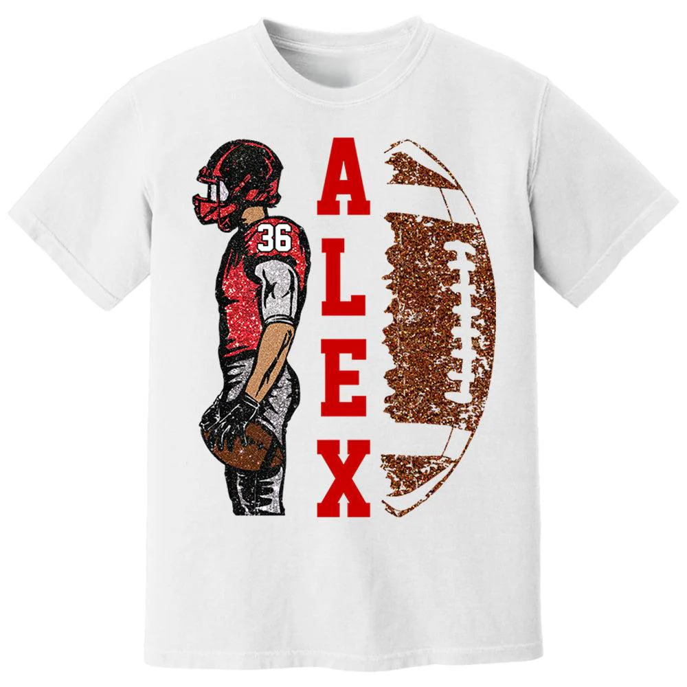 Matching Football Player - Personalized Football T Shirt Football Game Day - Image 4
