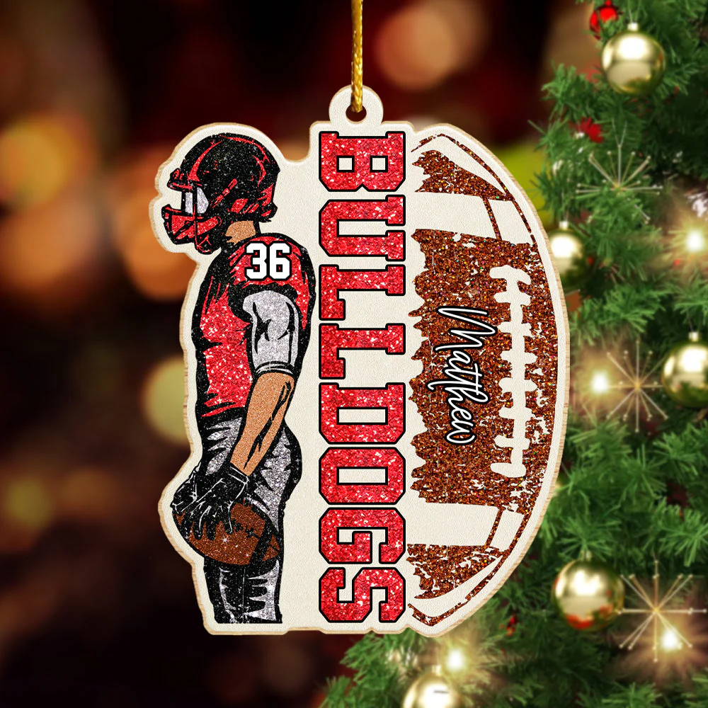 Matching Football Player - Personalized Wooden Ornament Football Game Day - Image 6