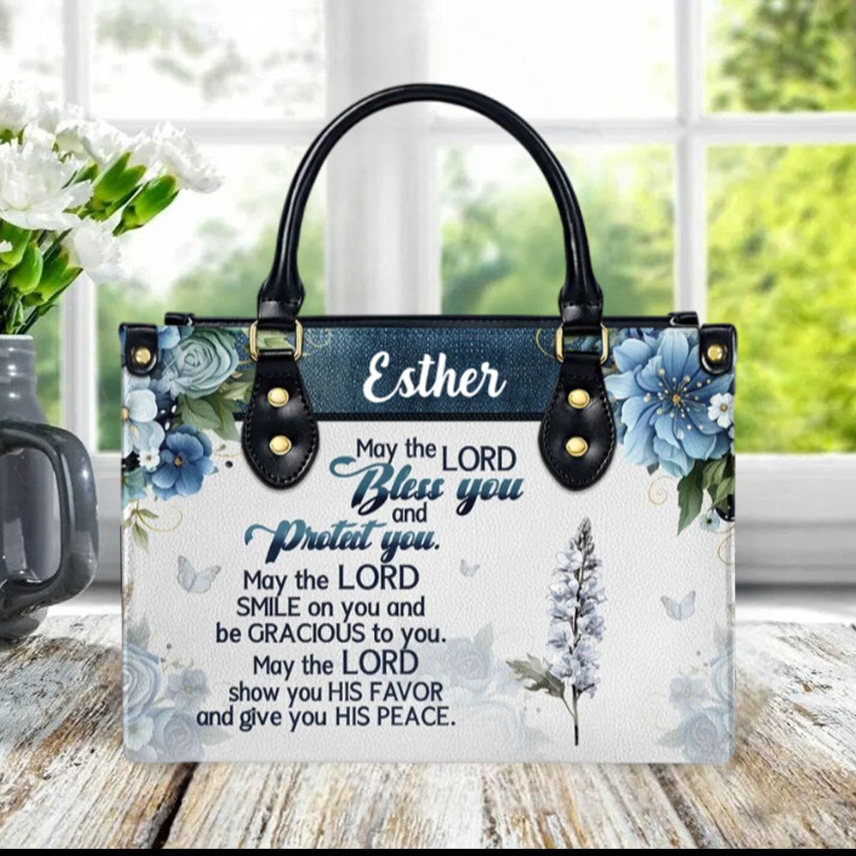 May The Lord Bless You And Protect You-Personalized Leather Handbag - Image 11