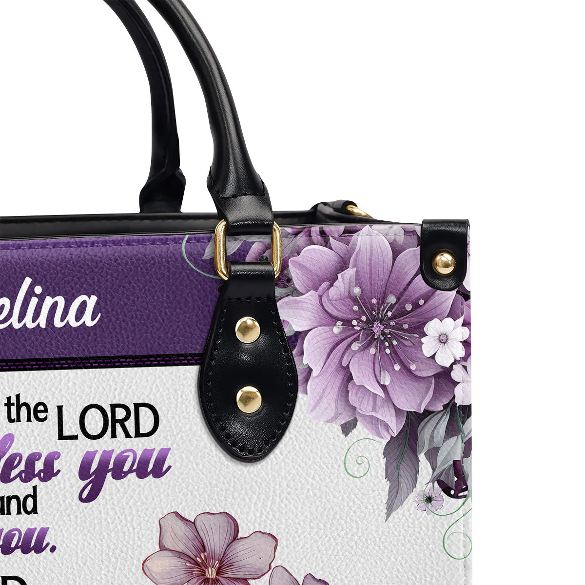 May The Lord Bless You And Protect You-Personalized Leather Handbag - Image 5