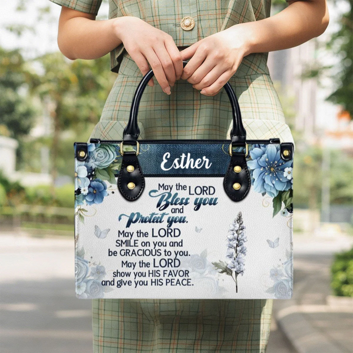 May The Lord Bless You And Protect You-Personalized Leather Handbag - Image 9