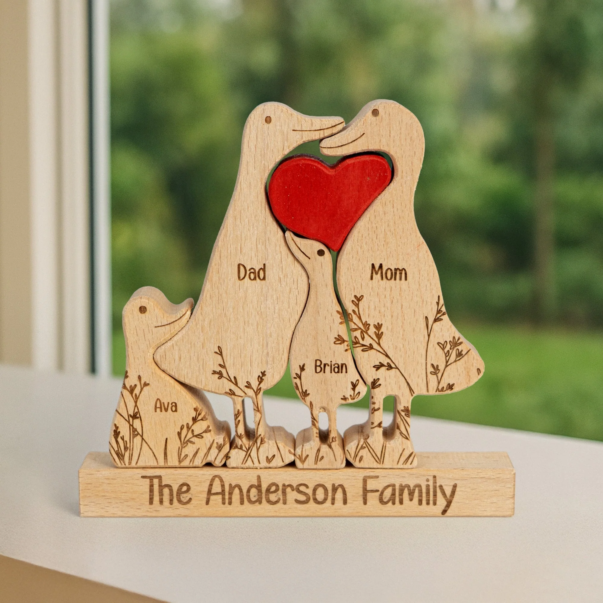Meet Your Quirky Duck Family - Personalized Wooden Duck Family Puzzle - Image 2