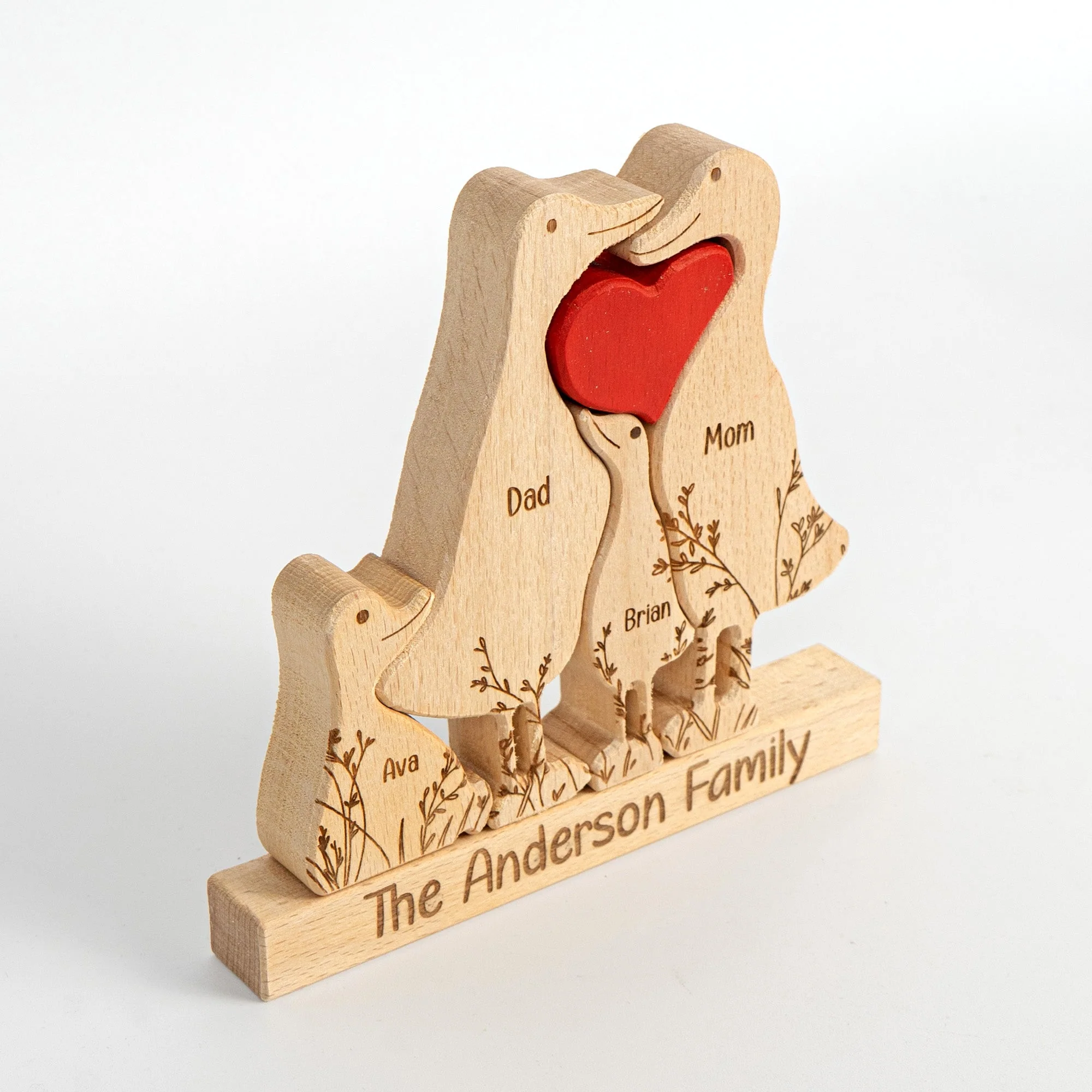 Meet Your Quirky Duck Family - Personalized Wooden Duck Family Puzzle - Image 3
