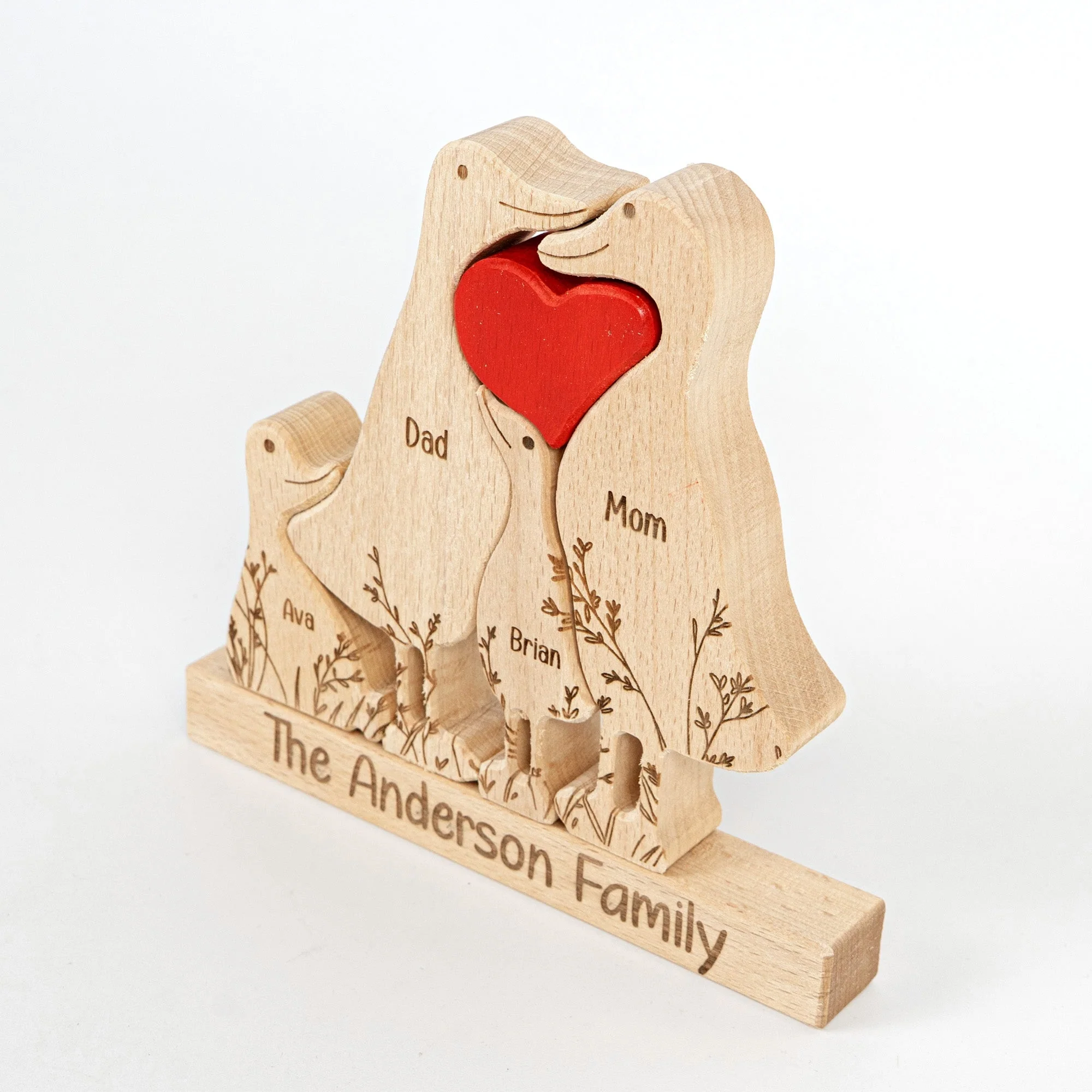 Meet Your Quirky Duck Family - Personalized Wooden Duck Family Puzzle - Image 4