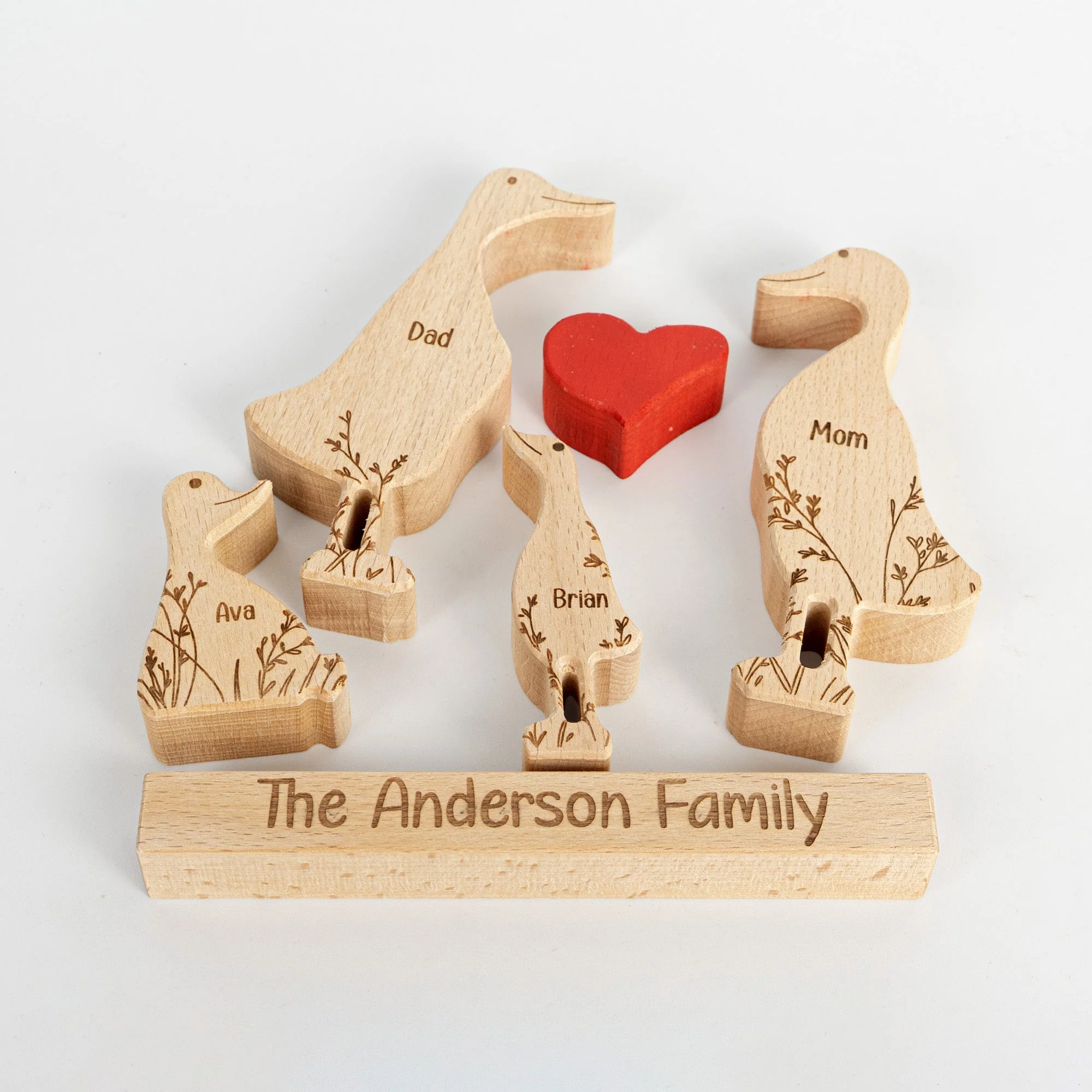 Meet Your Quirky Duck Family - Personalized Wooden Duck Family Puzzle - Image 6