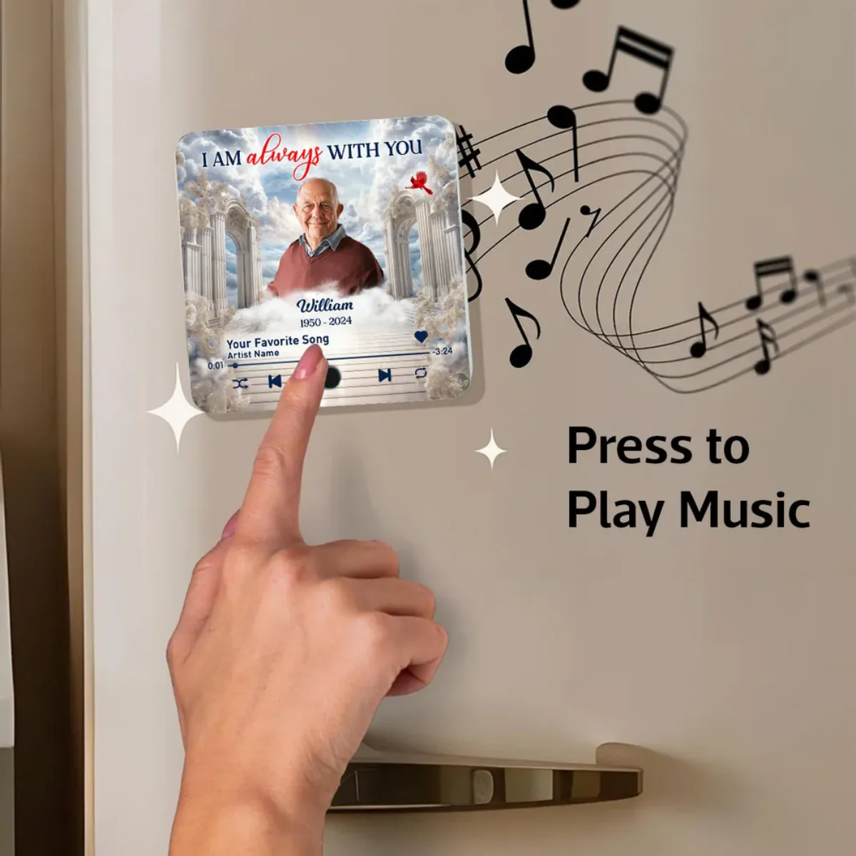 Memorial Heaven Gate Sky Personalized Music Fridge Magnet - Image 2