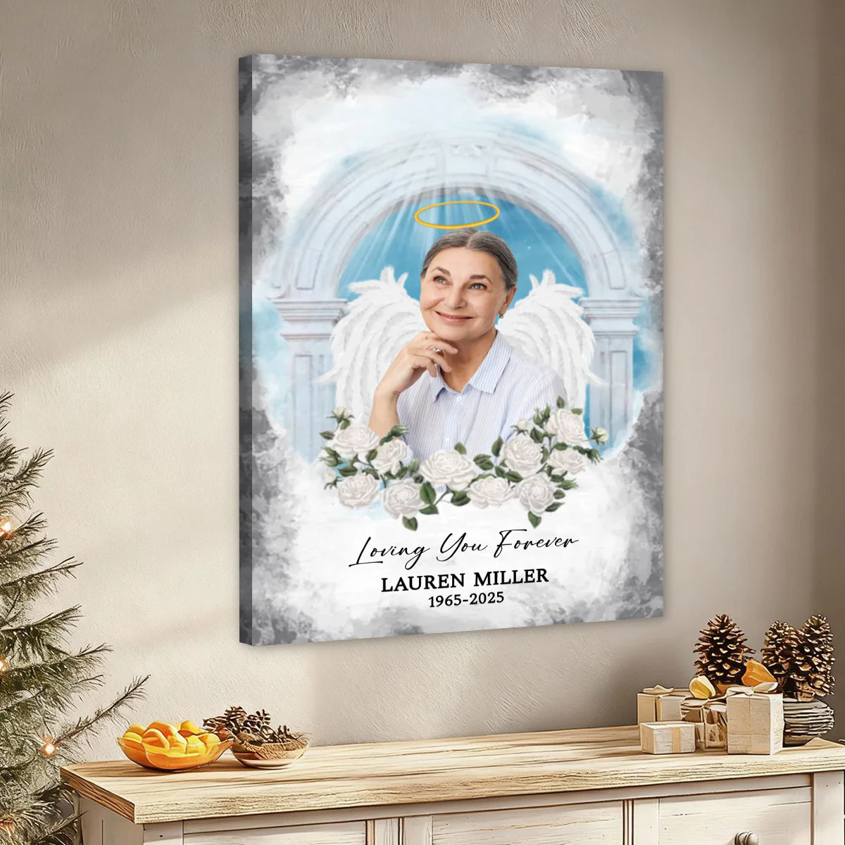Memorial Personalized Canvas Poster - Custom Photo Sympathy Gifts, Loss Of Loved One, Loving You Forever - Image 2