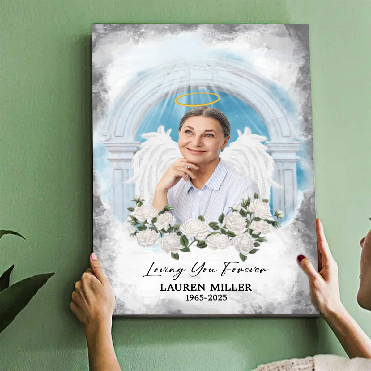 Memorial Personalized Canvas Poster - Custom Photo Sympathy Gifts, Loss Of Loved One, Loving You Forever - Image 4