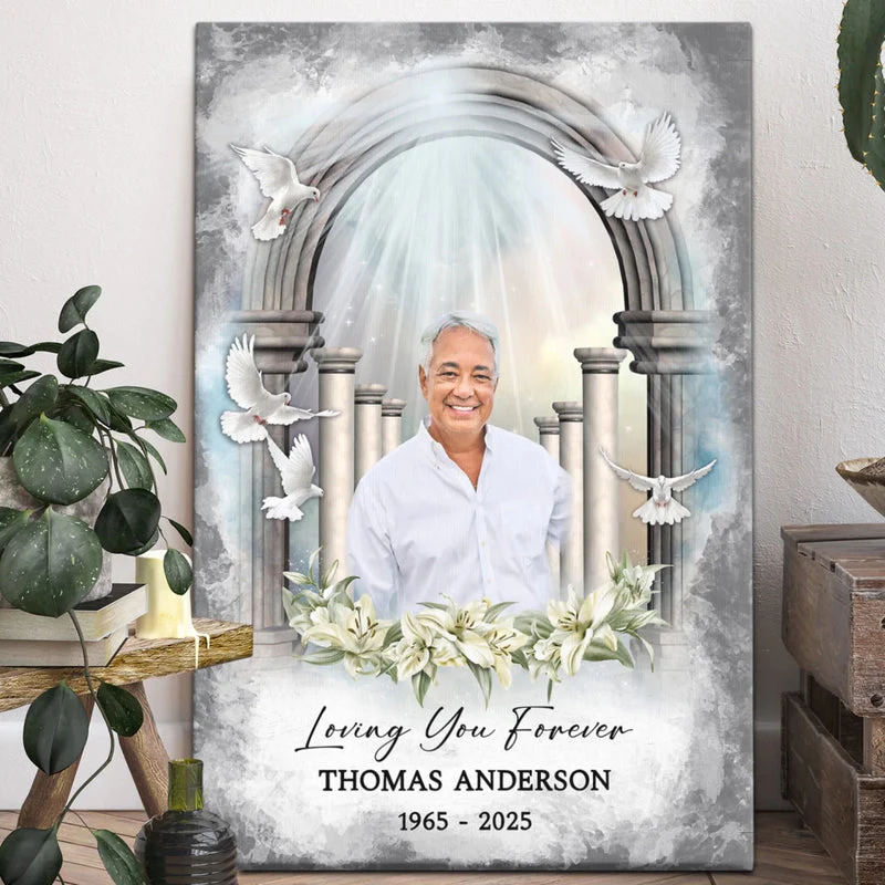 Memorial Personalized Canvas Poster - Custom Photo Sympathy Gifts, Loss Of Loved One, Loving You Forever - Image 7