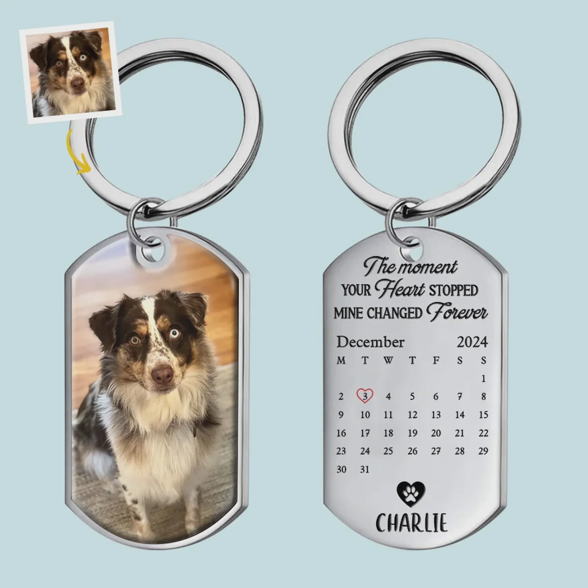 Memorial Personalized Custom Keychain - Sympathy Gift For Pet Owners, Pet Lovers - Image 2