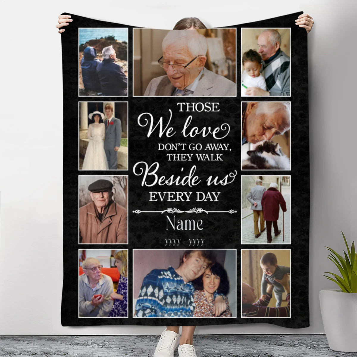 Memorial Photo Collage Blanket Personalized, Gifts For Someone Grieving, Those We Love Don T Go Away Blanket - Image 2