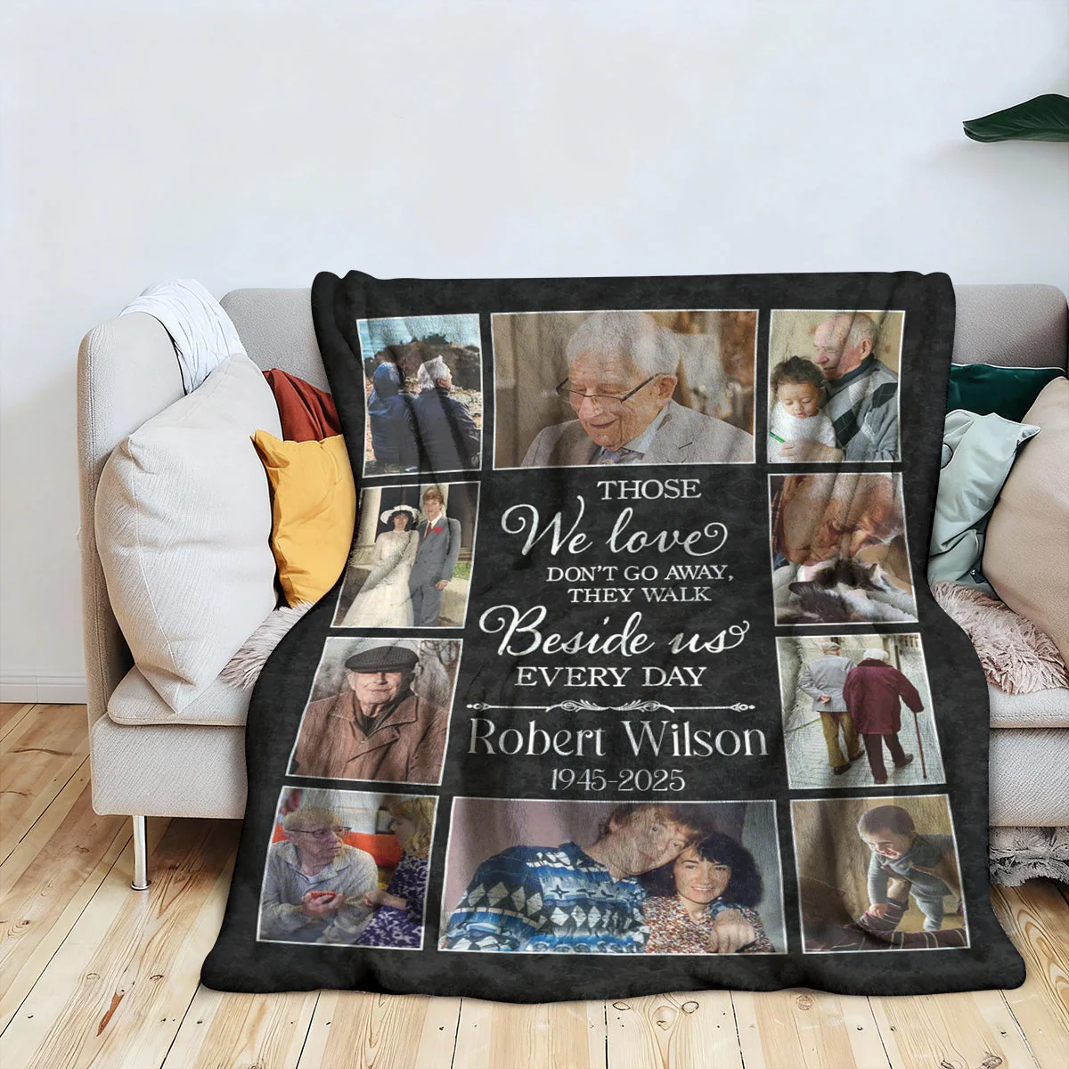 Memorial Photo Collage Blanket Personalized, Gifts For Someone Grieving, Those We Love Don T Go Away Blanket - Image 4