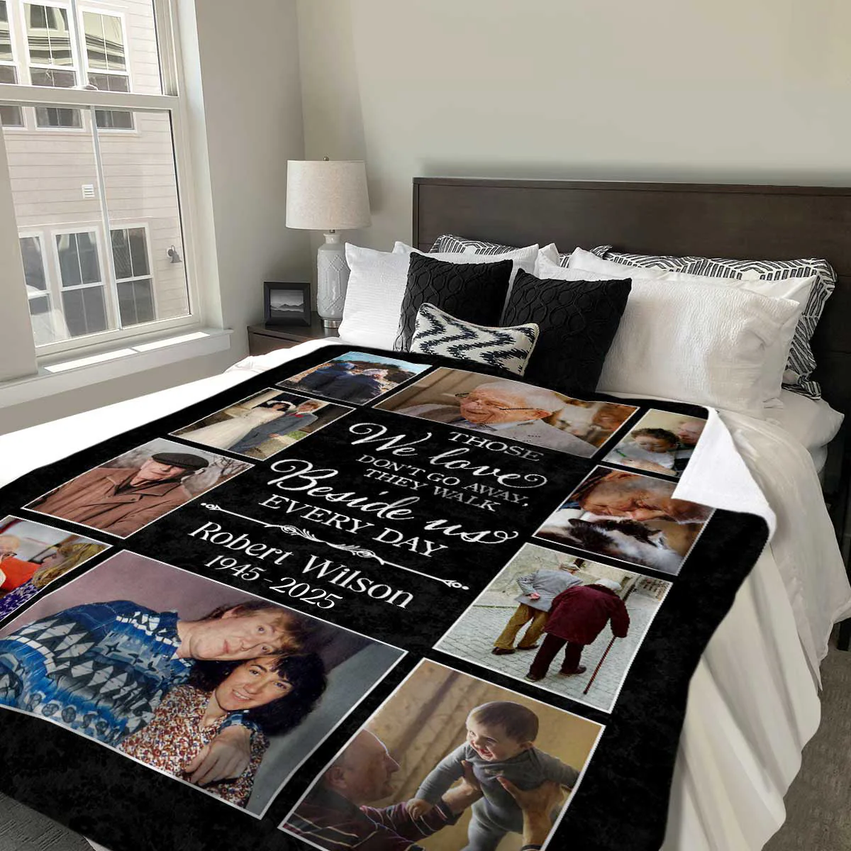 Memorial Photo Collage Blanket Personalized, Gifts For Someone Grieving, Those We Love Don T Go Away Blanket - Image 5