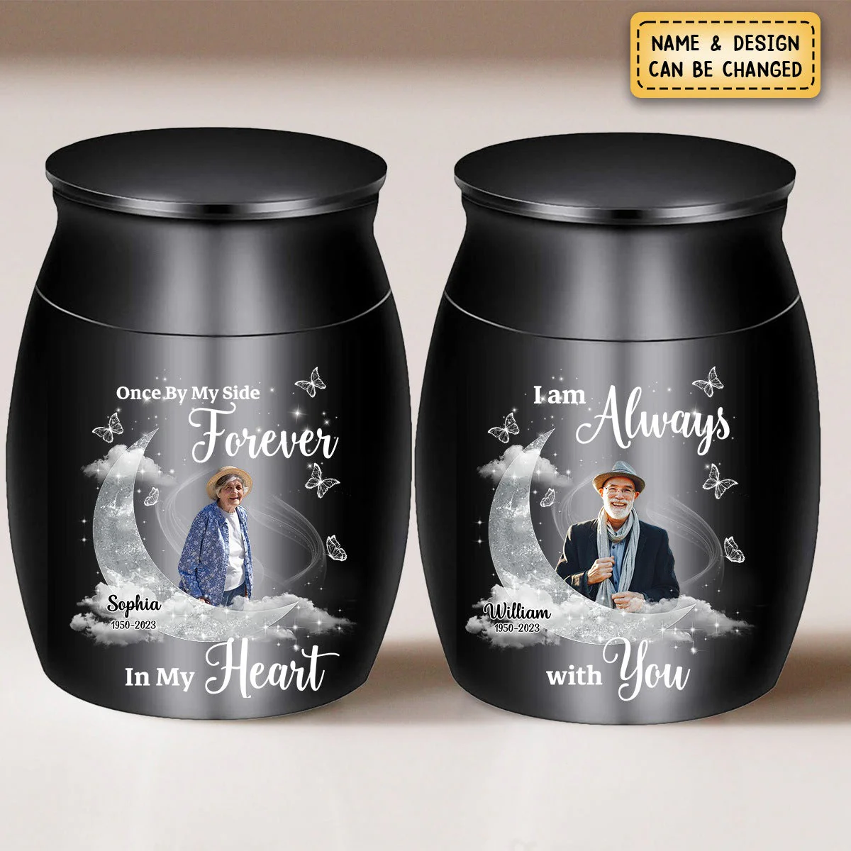 Memorial Upload Photo On Moon, A Big Piece Of My Heart Lives In Heaven Personalized Small Ashes Keepsake - Image 4
