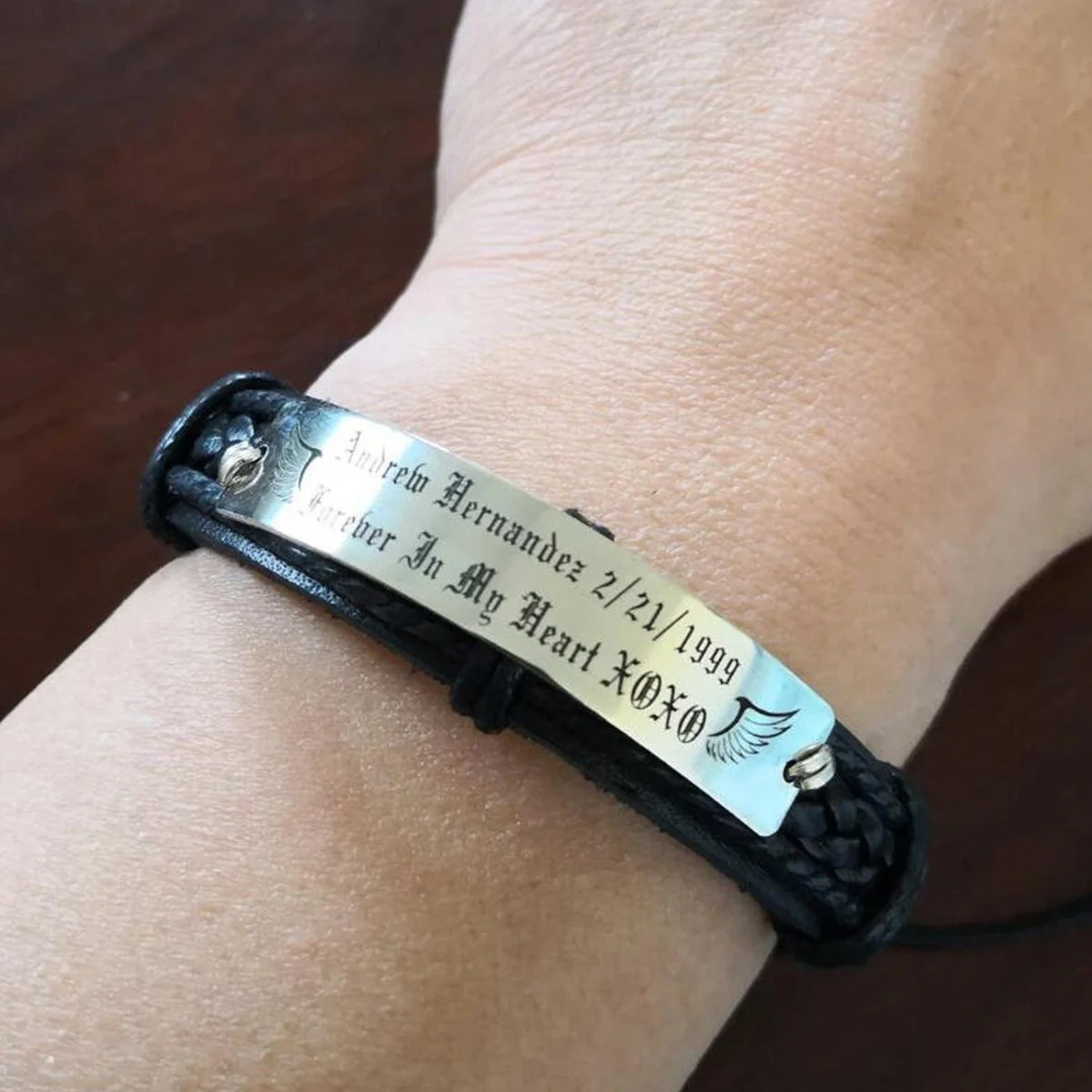 Memorial Wings Bracelet Forever in my Heart, Personalized In Memory of Bracelet, Loss of Loved One - Image 6