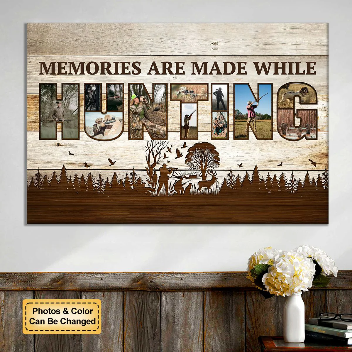 Memories Are Made While Hunting Personalized Photo Collages Canvas Gift For Hunters - Image 4