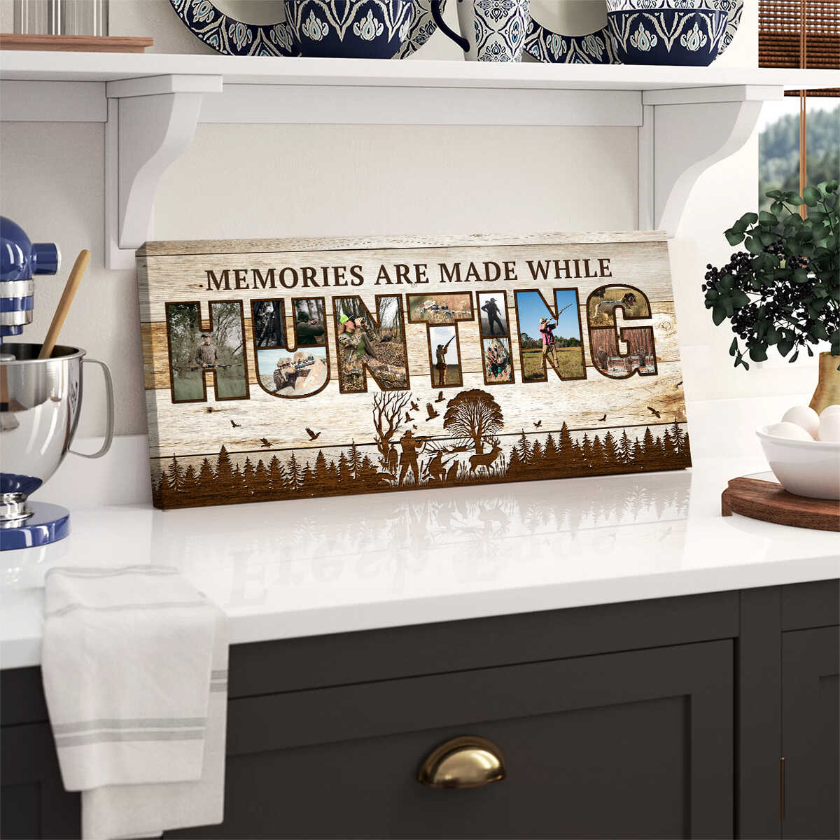 Memories Are Made While Hunting Personalized Photo Collages Canvas Gift For Hunters - Image 5