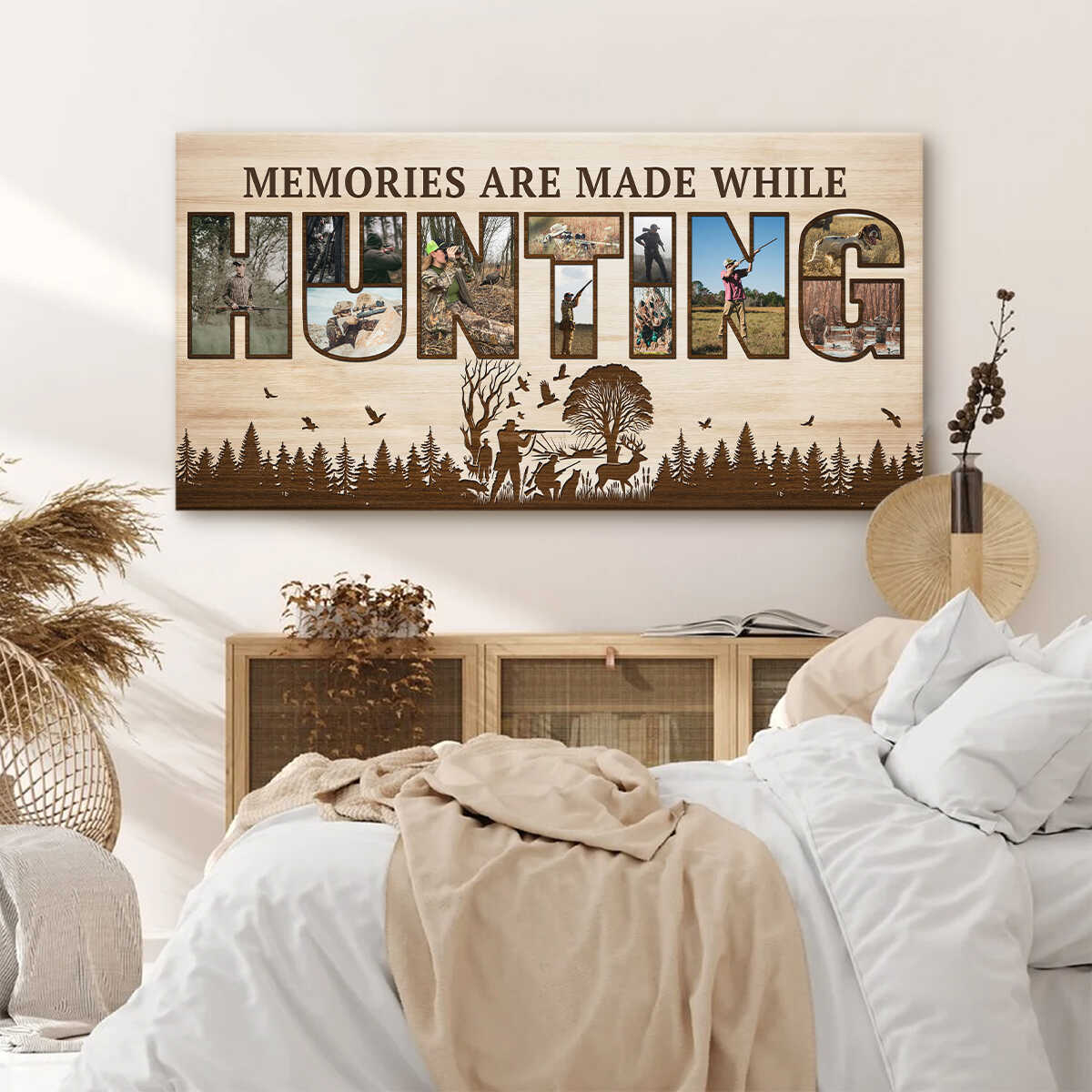 Memories Are Made While Hunting Personalized Photo Collages Canvas Gift For Hunters - Image 6