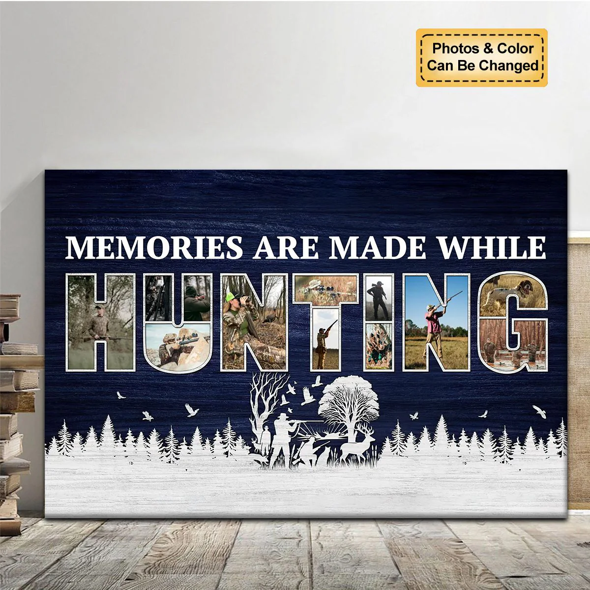 Memories Are Made While Hunting Personalized Photo Collages Canvas Gift For Hunters - Image 7