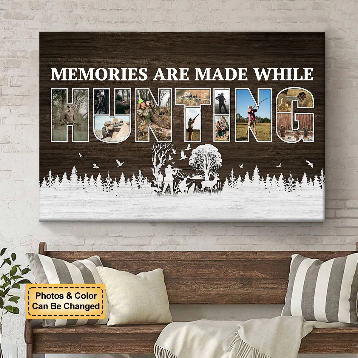 Memories Are Made While Hunting Personalized Photo Collages Canvas Gift For Hunters - Image 8