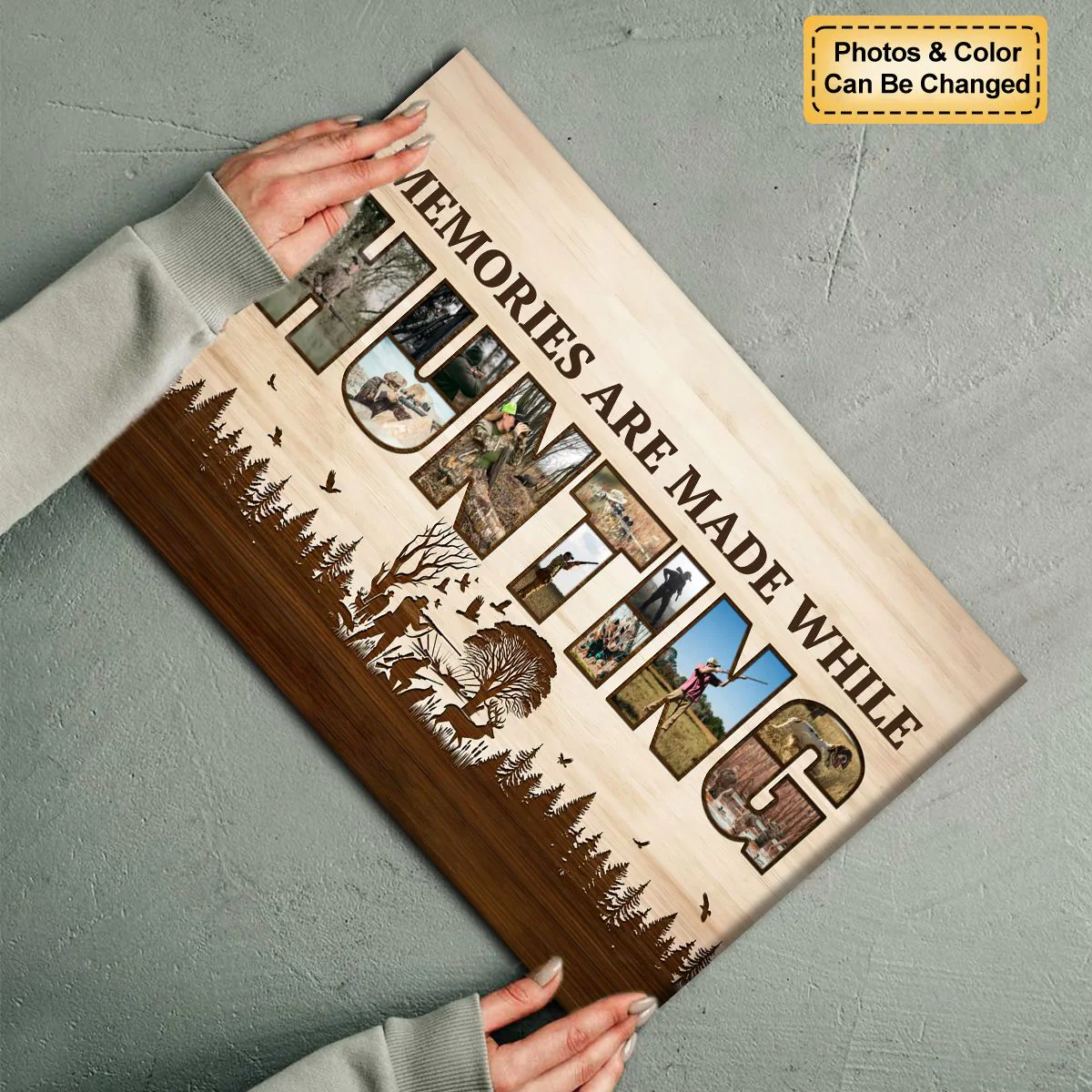 Memories Are Made While Hunting Personalized Photo Collages Canvas Gift For Hunters - Image 9