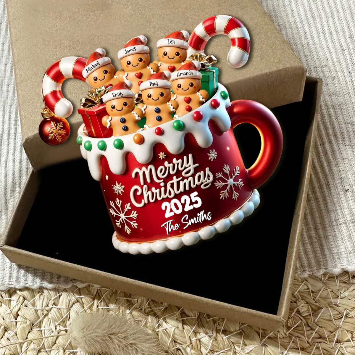 Merry Christmas - Family Personalized Acrylic Ornament - Gift For Family - Image 3