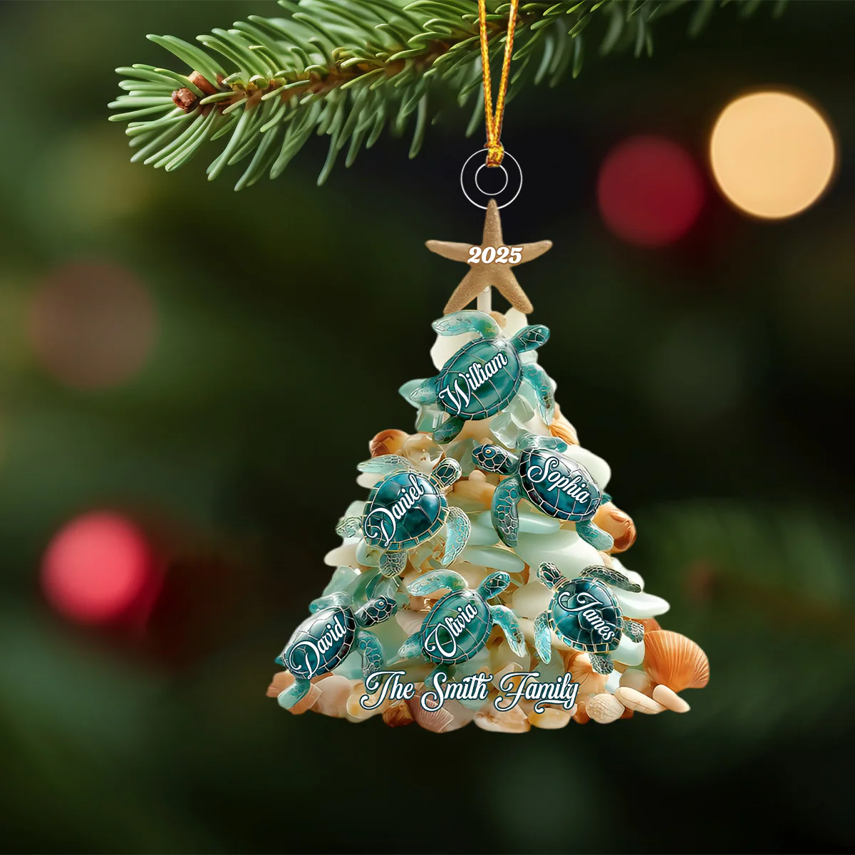 Merry Christmas - Personalized Family Custom Shaped Acrylic Ornament