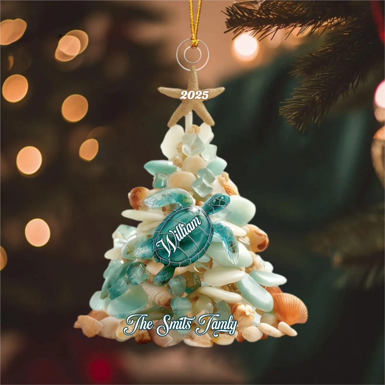 Merry Christmas - Personalized Family Custom Shaped Acrylic Ornament - Image 2