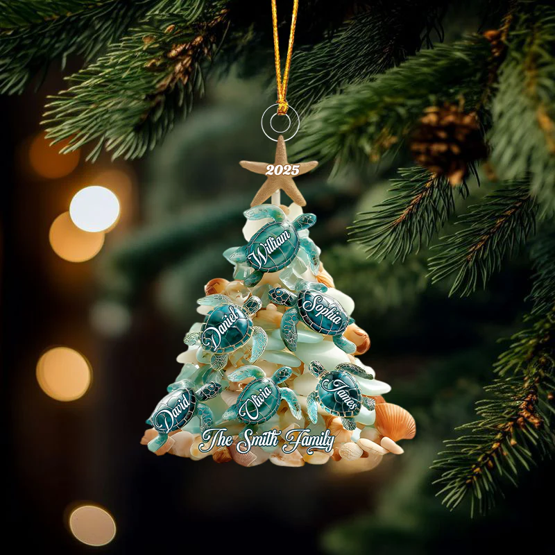 Merry Christmas - Personalized Family Custom Shaped Acrylic Ornament - Image 4