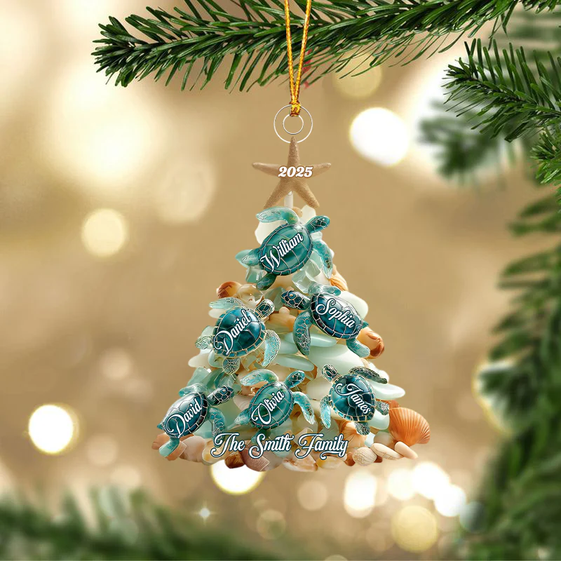 Merry Christmas - Personalized Family Custom Shaped Acrylic Ornament - Image 5